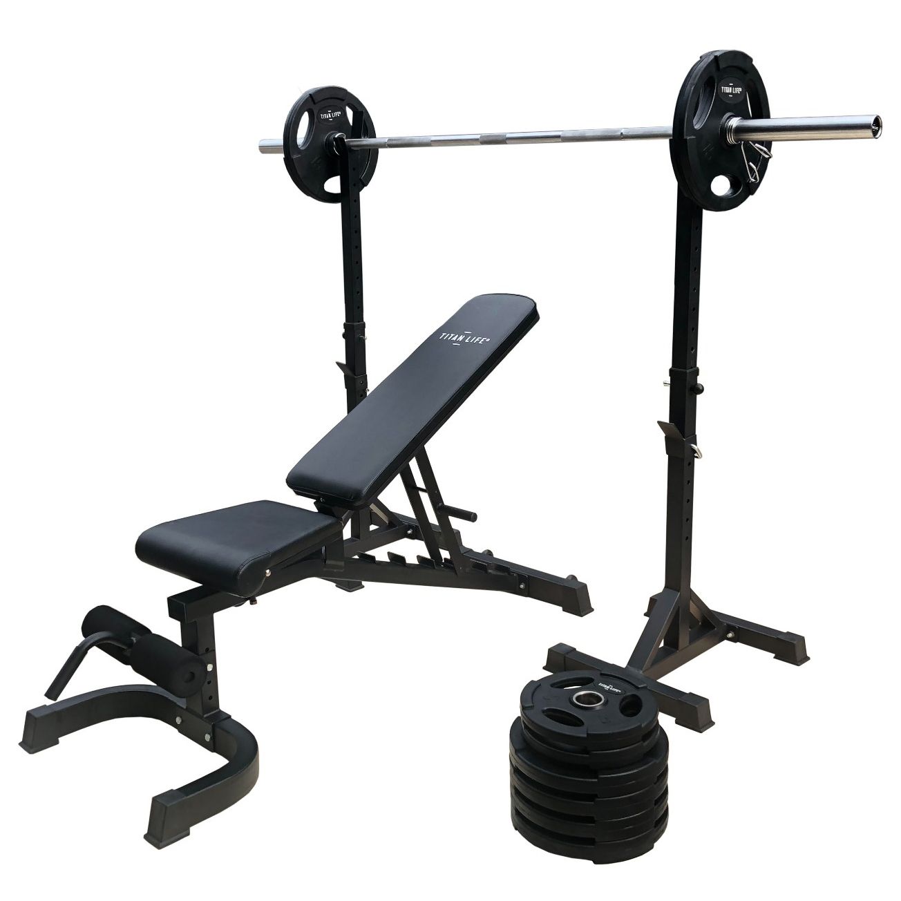 TITAN LIFE WEIGHT SET 100KG GARAGE GYM – Vægtstangssæt hos ActiveNordic