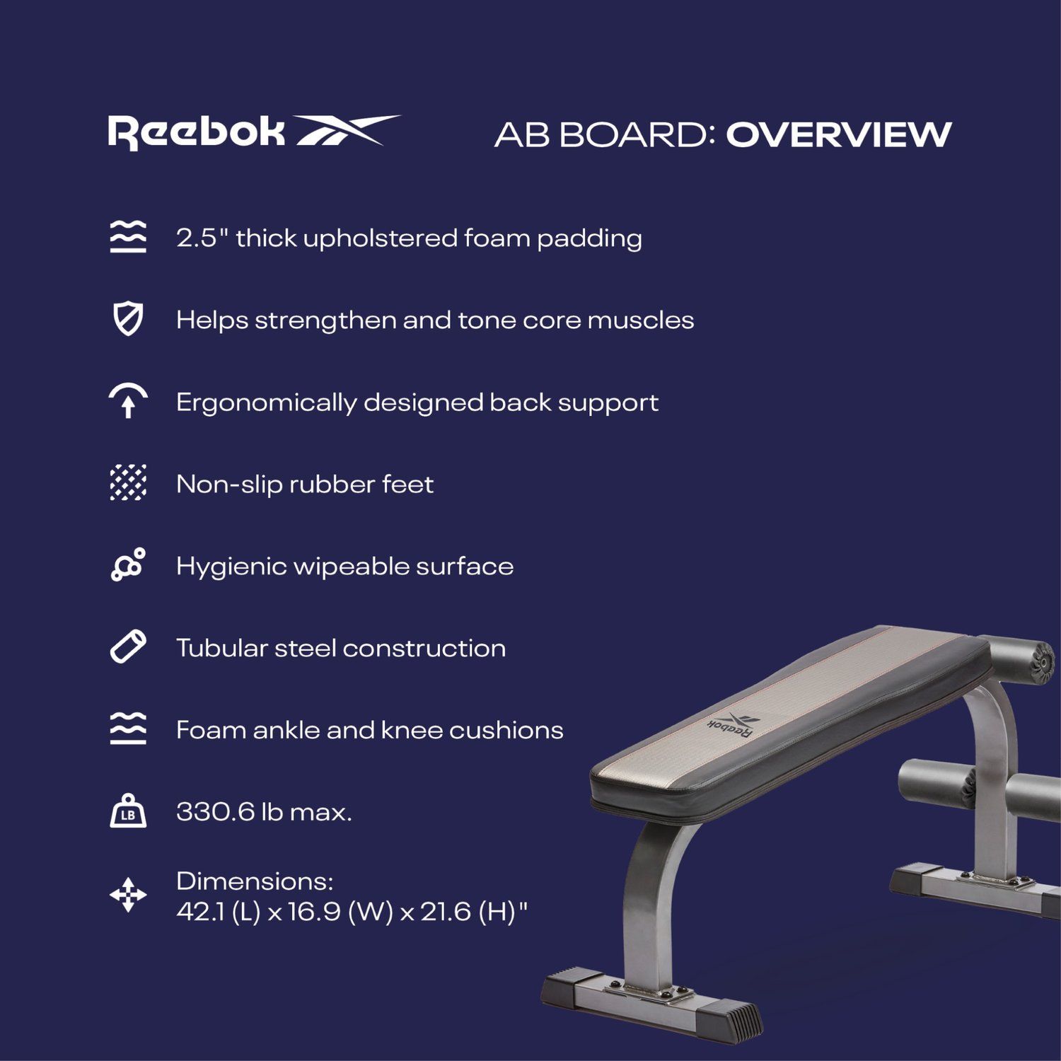 Reebok Ab Board Decline Mavebænk, billede 2 hos ActiveNordic